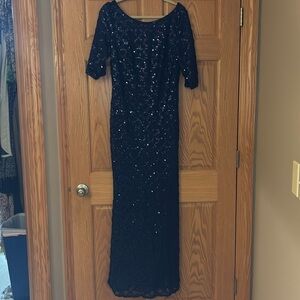 NWT Ever Pretty Long Navy Sequin Wedding Holiday 14